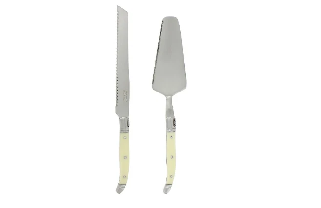 Juego de rebanadora de pasteles y servidor French Home Laguiole imitación marfil conoisseur Foto 1 de 1