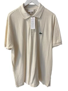 Lacoste NWT Classic Fit Vanilla Plant Cotton Short Sleeve Polo Shirt Men's XL/6 - Picture 1 of 5