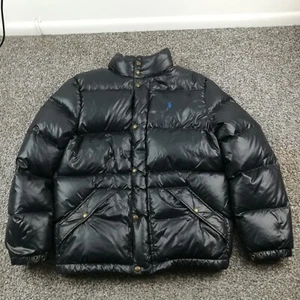 Polo Ralph Lauren Jacket Duck Down Puffer Midnight Navy Blue Youth XL Mens Small - Picture 1 of 14