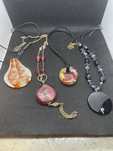 Vintage Estate Jewellery - 4 Glass Stone Bead Necklaces - Picture 1 of 5