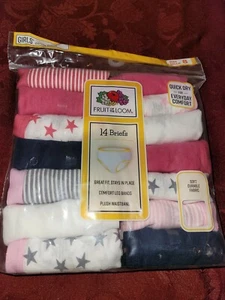 FRUIT OF THE LOOM GIRLS COTTON BRIEFS 14 PACK SIZE 8 MULTI COLORED BG235 - Picture 1 of 6