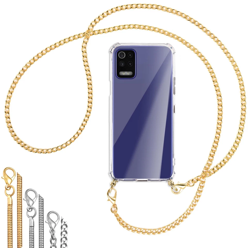 Collana (Catena in metallo) per LG K52 / K62 / Q52 Cover protettiva Custodia  co - Immagine 1 di 4