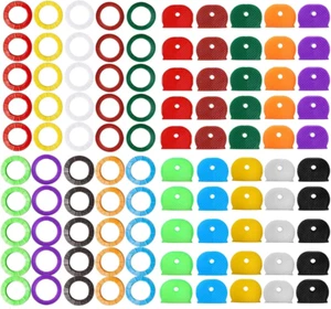 Key Caps Tags Covers Set Plastic Key Identifier Rings Key Toppers 80 Pieces - Picture 1 of 12
