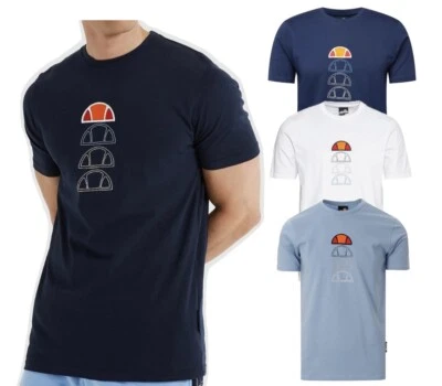 Ellesse Men's Verso T-shirt Retro Gradient Semi-Palla Tee Cotton Top XS - 2XL - Image 1 of 4