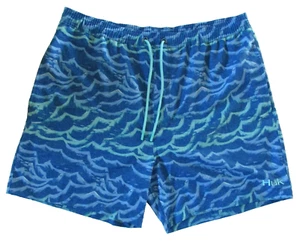 Bañador Huk para hombre XL forrado de malla pantalones cortos de agua estampado por todas partes olas de peces océano - Imagen 1 de 9