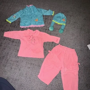 Designer Baby Girl Winter Clothing Set by Cakewalk & La Petit Ourse Size 6M - Picture 1 of 12