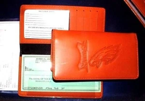 Chequera Philadelphia Eagles Cuero Marrón Repujado mm DLX - Imagen 1 de 1