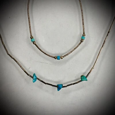 Necklace and Bracelet Turquoise Accents 15” & 7.25” - Image 1 of 4