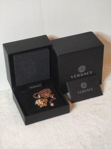 collana versace oro cristallo La Medusa con scatola accessori beauty unisex Auth