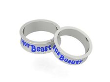 His and Her Beauty and The Beast Matching Couple Bands Solid 925 Sterling Silver