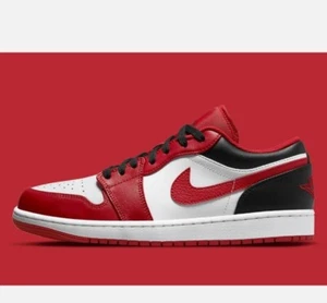 Nike Air Jordan 1 Low Shoes Bulls White Gym Red Black 553558-163 Men's size 11 - Picture 1 of 11