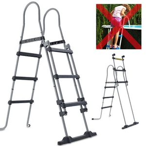 Poolleiter Leiter Stahl 100kg 107cm Pool Sicherheits Einstiegs Schwimmbad Treppe - Bild 1 von 11