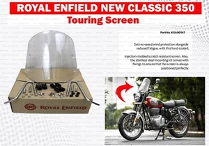 Royal Enfield Touring Screen With Fittings For "New Classic 350 Reborn " - Picture 1 of 7