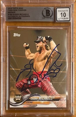 SHAWN MICHAELS SIGNED 2018 TOPPS WWE THEN NOW FOREVER BRONZE BAS BGS AUTO 10 - Image 1 of 2