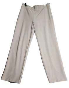 Joseph Ribkoff Stone Straight Knit Pant Stretch Lined Size 14 Back Slit Pull On - Picture 1 of 7