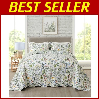 Juego de edredón floral estilo jardín tamaño king Foto 1 de 4