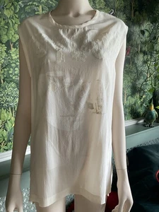 ALLSAINTS cremefarbene ärmellose Tunika aus 100 % Seide Größe 8/10 - Bild 1 von 12