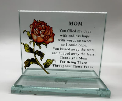 玻璃礼物妈妈圣诞假日玫瑰装饰家居装饰母亲节 — 第 1/4 张图片