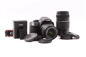 Fotocamera reflex digitale Canon EOS Rebel T6 usata con obiettivi 18-55 mm e 75-300 mm - Foto 1 di 11