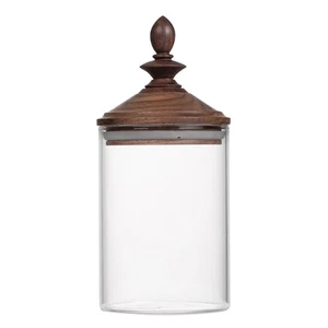  Turmdeckel Glasdose Bonboniere mit Holz Deko Lebensmittel Aufbewahrung - Bild 1 von 12