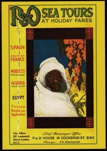 P&O Cruises The Blue Peter Advertisement 1928 Repro J. Arthur Dixon Postcard - Picture 1 of 2