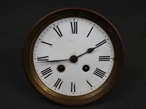 Antique French clock movement dial & front door - spares or parts - Picture 1 of 9