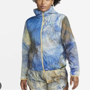 Nike Trail Running Jacket Blue Yellow Windbreaker Women’s Hiking Active - Picture 1 of 10