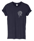 Rose Flower Breast Print Mens Womans Funny Unisex Pocket Print T-Shirt