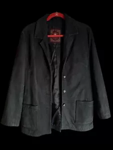 The Territory Ahead 4 Button Dark Slate Leather Dress Coat M - Picture 1 of 10