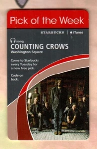 Tarjeta Starbucks / Itunes Pick of the Week, Counting Crows (2008) (CADUCADA) - Imagen 1 de 2