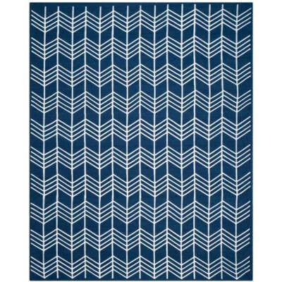 Alfombra de área 9 x 12 azul marino hecha a mano Kilim alfombra de área hogar moderna alfombra de sala de estar Foto 1 de 4