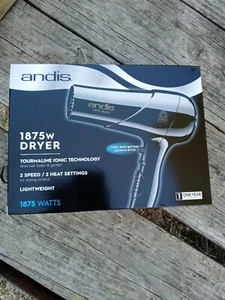 Andis Asciugacapelli Leggero 1875W (Nero) Tormalina Ionica tech 2sp 80695 NUOVO - Foto 1 di 5