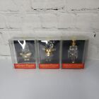 Handcrafted Leaded Crystal 24K Gold Accents Lot of 3  in Box Christmas Ornaments