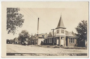 Baxter Springs 1912, Kansas - Main Street, central eléctrica e iglesia cristiana - Imagen 1 de 2
