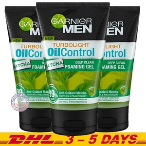Pack 3 : Garnier Men Turbo Light Oil Control Matcha Deep Clean Foaming Gel 100ml - Picture 1 of 4