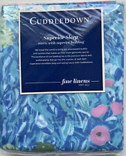 Cuddledown Monet Pillow Sham Aqua Multi Superior Sleep European Size