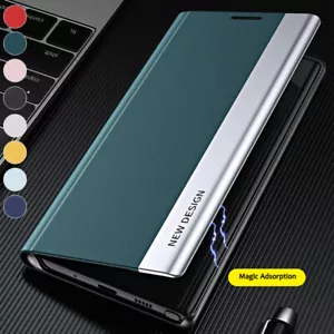 Slim Leather Flip Case Phone Cover for iPhone 16/15/14/13/12/11 Pro Max XR SE 8 - Picture 1 of 20