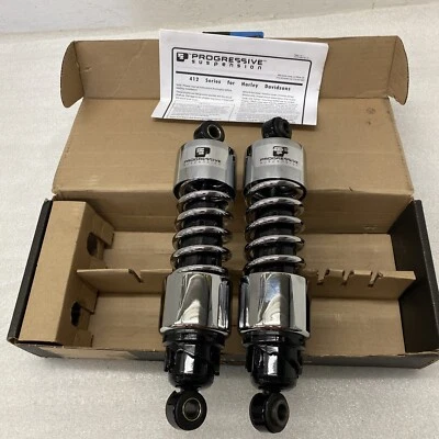 Amortiguadores traseros Progressive serie 412 cromados 11,5" 2006- NUEVOS Harley Touring 9 Foto 1 de 4