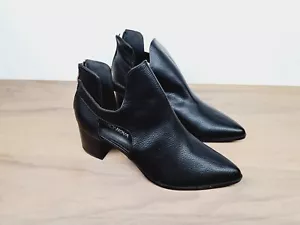 Fashion Nova Womens 7.5 Black Leather Zip Platform Fashion Ankle Boots Booties - Picture 1 of 2