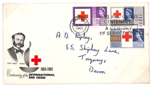 GB QEII FDC 1963 RED CROSS CENTENARY Non-Phosphor Booth £70+ Relevant Slogan E28 - Picture 1 of 7