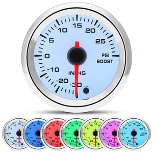 2" 52mm Car Turbo Boost Meter Psi Pressure Gauge Digital & Pointer 7 Colors LED - Picture 1 of 15