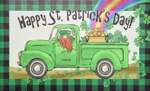 Tappetino in PVC antifatica (18"x30") GNOME'S TRUCK, BUON GIORNO DI SAN PATRIZIO!, LK - Foto 1 di 18