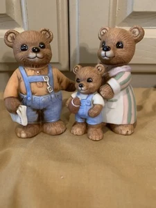 Juego de 2 estatuillas Homco 1450 Bear Family 190443 - Imagen 1 de 12