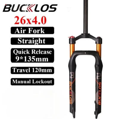 26er 4.0 Tire MTB Snow Fat Bike Air Suspension Fork Quick Release Travel 120mm - Image 1 of 4