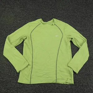 Nike Shirt Girls Large Green Breathable Long Sleeve Running Gym Workout Youth - Picture 1 of 9