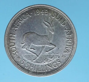 SUD AFRICA GIORGIO VI 5 SHILLINGS 1949 SILVER COIN MONETA ARGENTO NUMISMATICA - Imagen 1 de 2