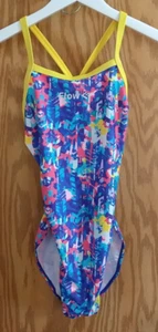 Flow Funky Suits Girls Competitive Swimsuit One Piece Pink  Purple 29 youth new - Picture 1 of 8