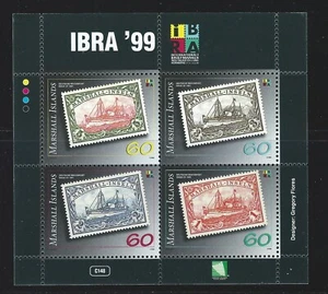 Marshall Islands Sc 705a-d IBRA '99 World Stamp Exhibit, Ships on Stamps - Picture 1 of 7