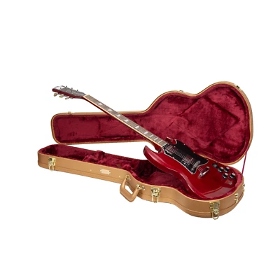 Crossrock Wooden Case for Gibson SG Electric Guitars-Security Lock-Luxury Gold - Image 1 of 4