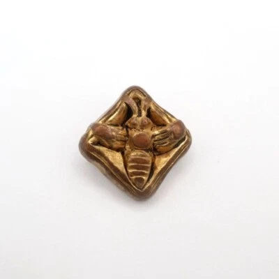 Vintage Bee Square Button  Steampunk Style Collectible Decorative Craft - Image 1 of 4